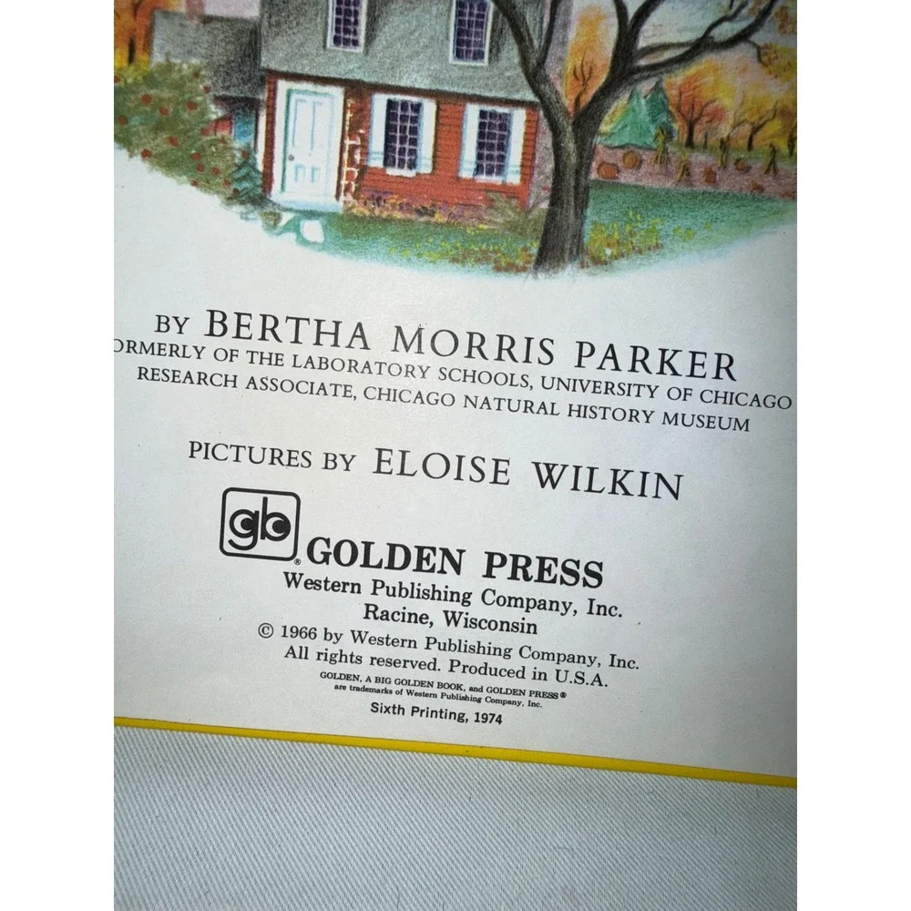 Vintage 1974 The Wonders of the Seasons Big Golden Book Eloise Wilkin Hardcover